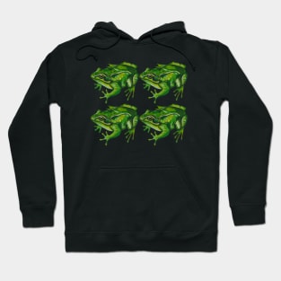 Four green tropical frogs Hoodie